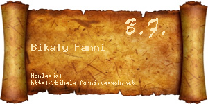 Bikaly Fanni névjegykártya